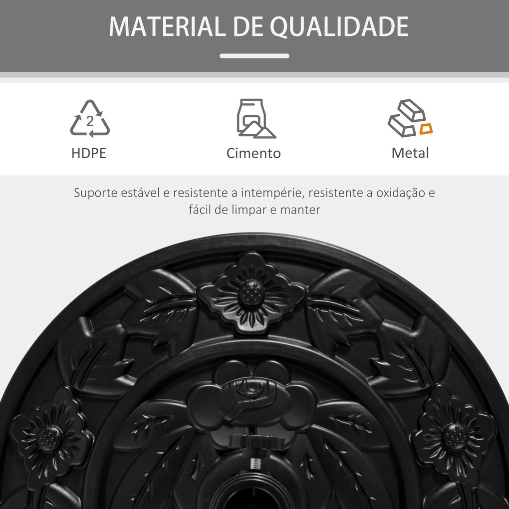 Base para Chapéu de Sol Semicircular 9 kg Base para Chapéu de Sol Apto