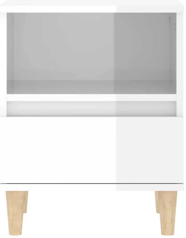 Mesas de cabeceira 2 pcs 40x35x50 cm branco brilhante