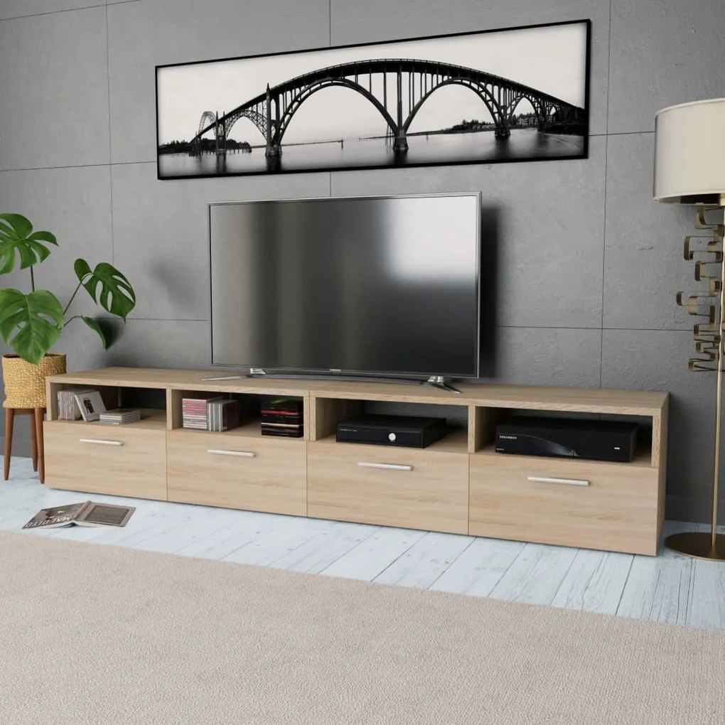 275111 vidaXL Móveis de TV 2 pcs aglomerado 95x35x36 cm cor carvalho