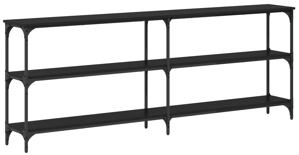 Mesa de Console Carvalho Preto 200x29x75 cm Madeira Engenheirada