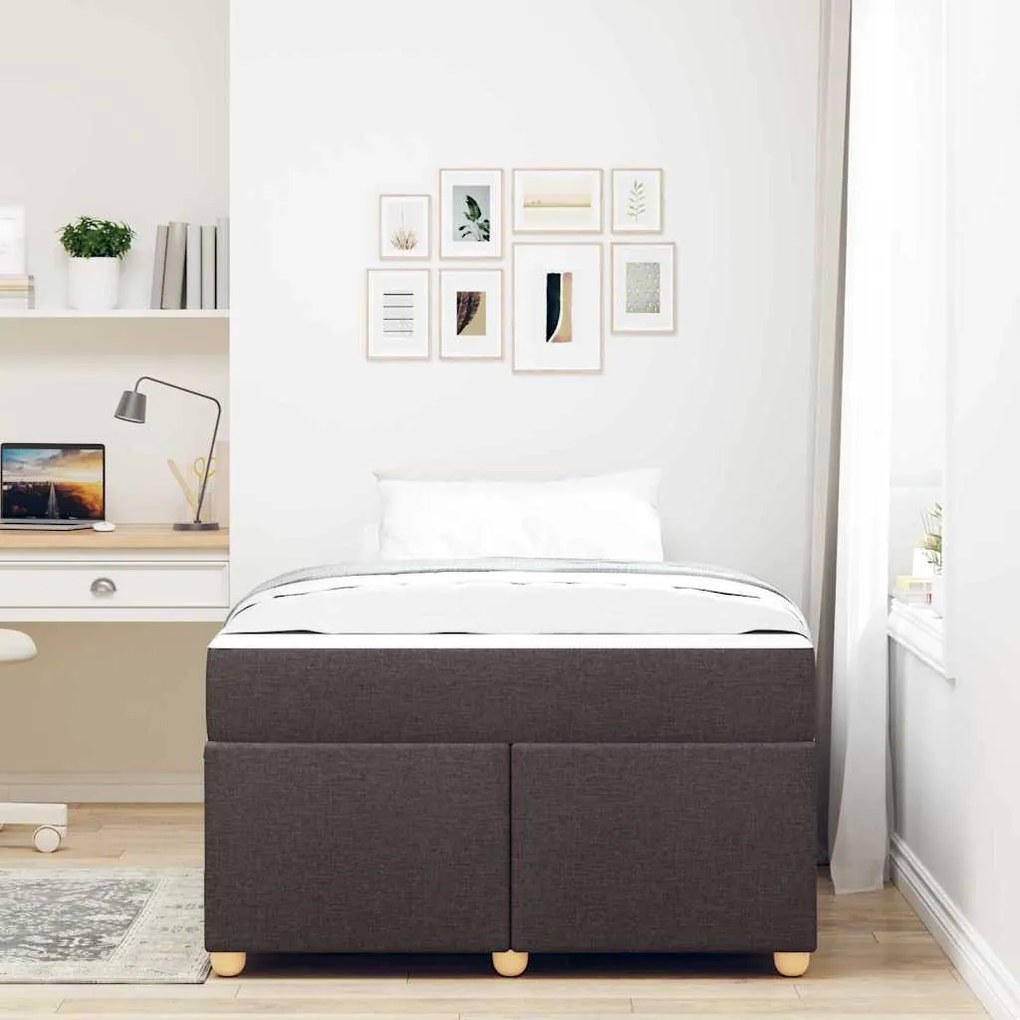 Estrutura de cama com colchão Castanho escuro 120 x 200 cm