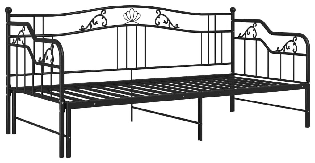 Estrutura sofá-cama de puxar 90x200 cm metal preto