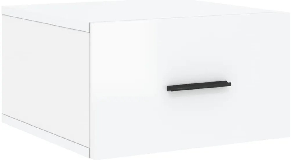 Mesas de cabeceira parede 2 pcs 35x35x20 cm branco brilhante