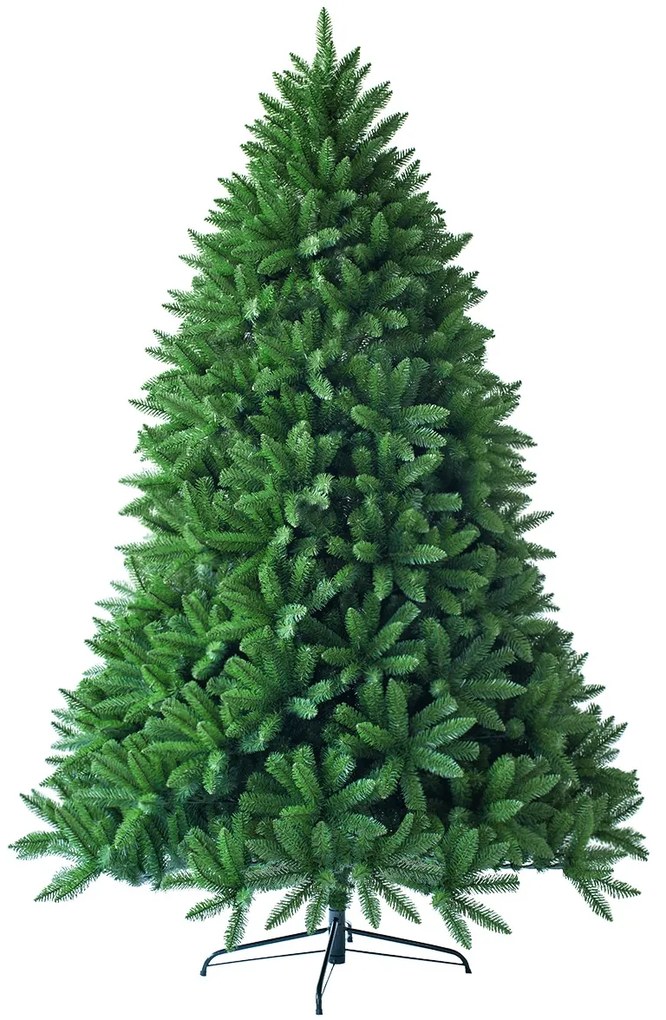 Árvore de Natal 1,8m com 1250 ramos Pinheiro Artificial com base metálica robusta verde