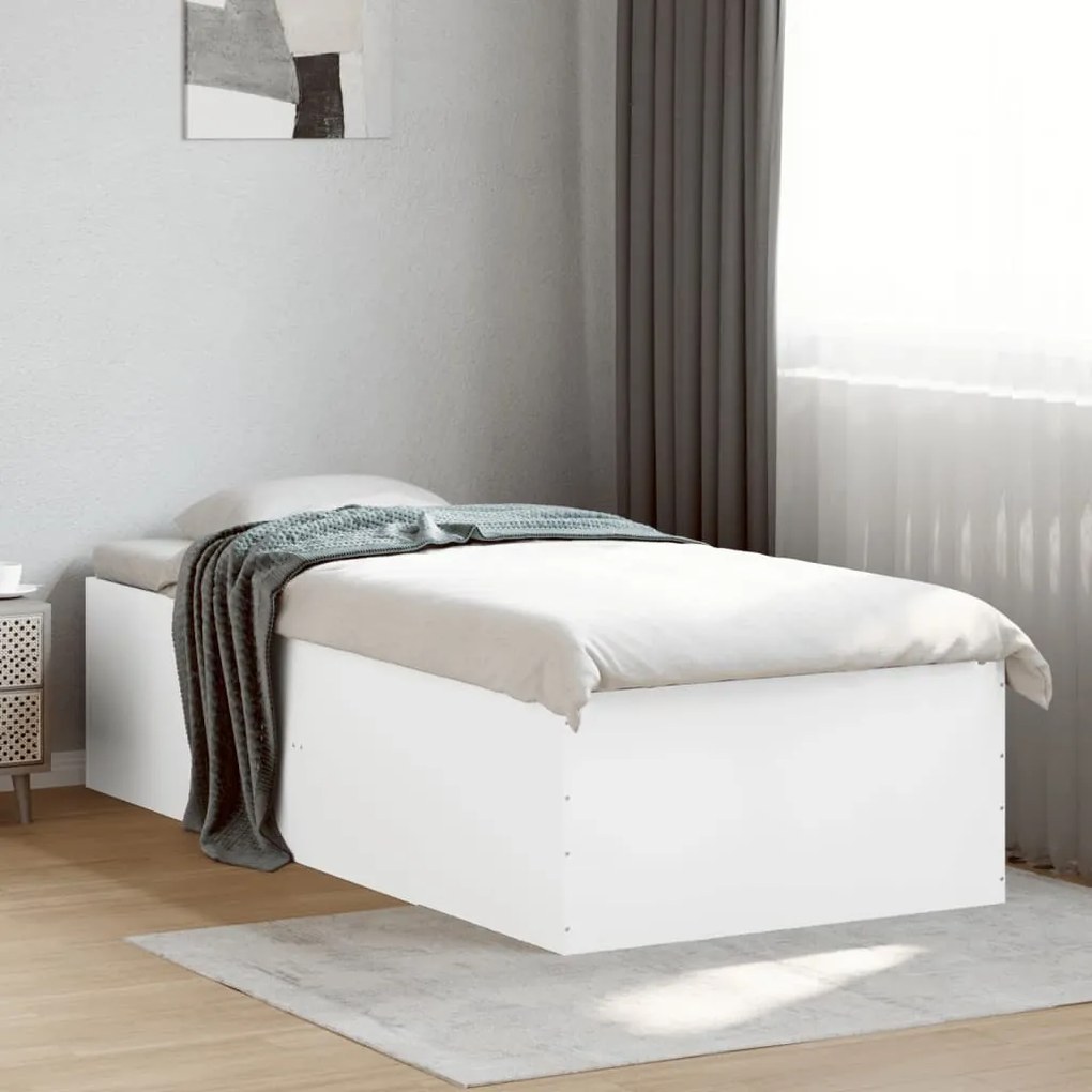 Estrutura de cama 90x190 cm derivados de madeira branco