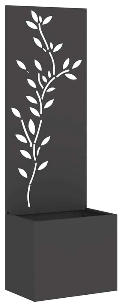 Vaso de Jardim com Painel Decorativo Preto 50 x 140 cm