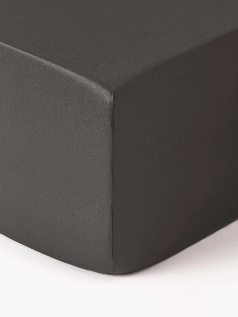 Lençol para cama de casal em cetim de algodão com elástico Premium