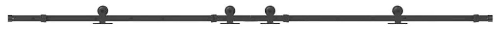 Kit de ferragens para porta deslizante 305 cm aço preto