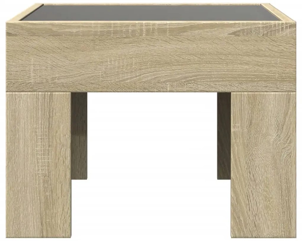 Mesa de cabeceira c/ LED Infinity 40x40x30 cm carvalho sonoma