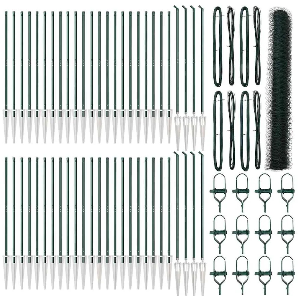 Cerca Hexagonal vidaXL Verde 1.2x100 m Aço