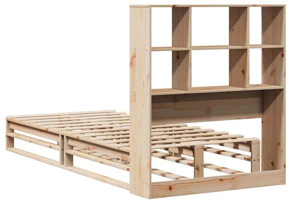 Cama com estante sem colchão 90x190 cm madeira maciça