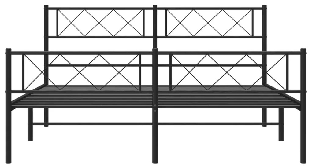 Estrutura de cama sem colchão com pés 160x200 cm preto