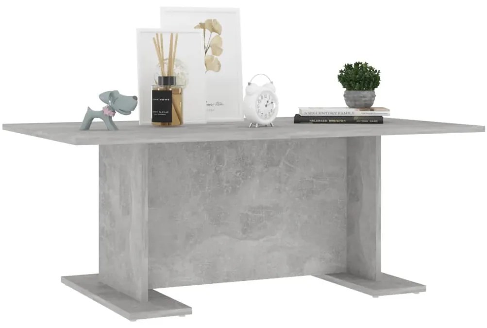 Mesa de centro 103,5x60x40 cm contraplacado cinzento cimento