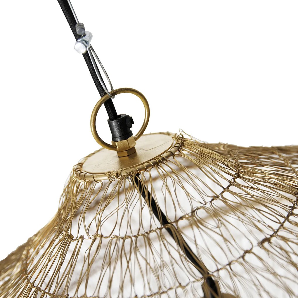 Candeeiro de suspensão oriental dourado 45 cm x 40 cm - Vadi Oriental