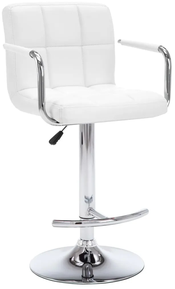 Bancos de bar 2 pcs couro artificial branco
