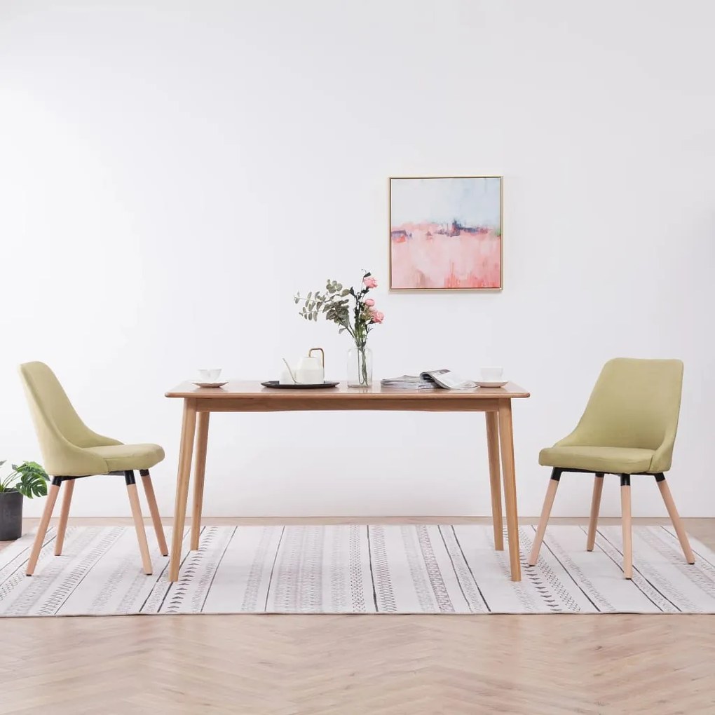 vidaXL Cadeiras de jantar 2 pcs tecido verde
