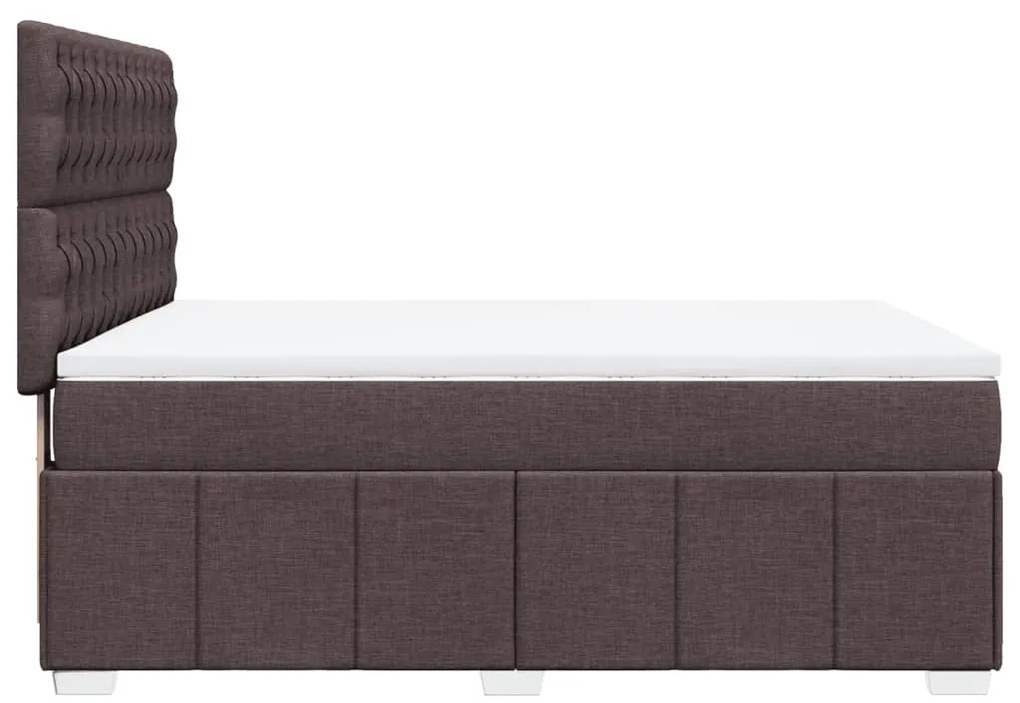 Cama com molas/colchão 140x190 cm tecido castanho-escuro
