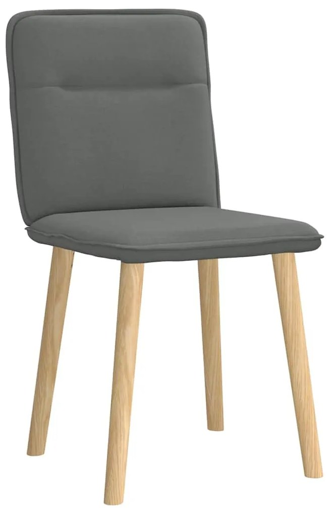 Cadeiras de jantar 2 pcs tecido cinzento-escuro