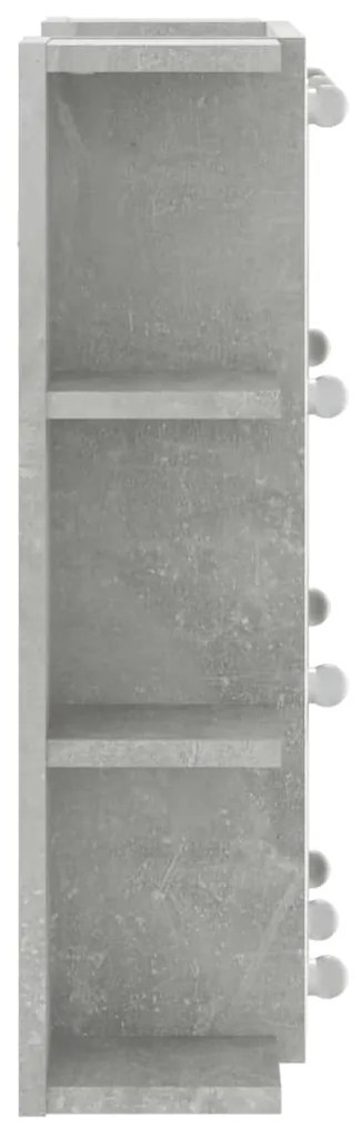 Armário espelhado com LED 70x16,5x60 cm cinzento cimento