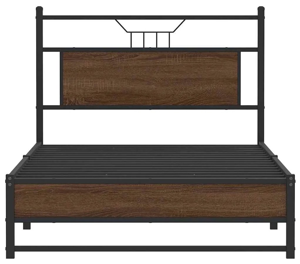 Estrutura de cama sem colchão 107x203 cm carvalho castanho