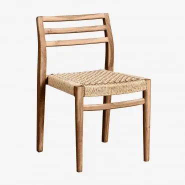 Pacote de 4 cadeiras de jardim de madeira de teca Lulea madeira de - Sklum