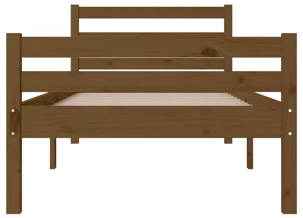 Estrutura cama pequena solteiro 75x190 cm madeira castanho mel