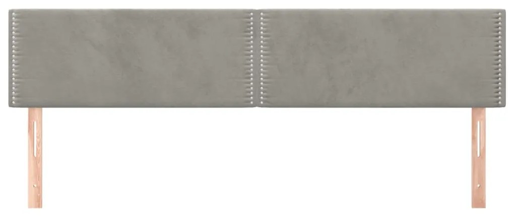 Cabeceira de cama 2 pcs veludo 100x5x78/88 cm cinzento-claro