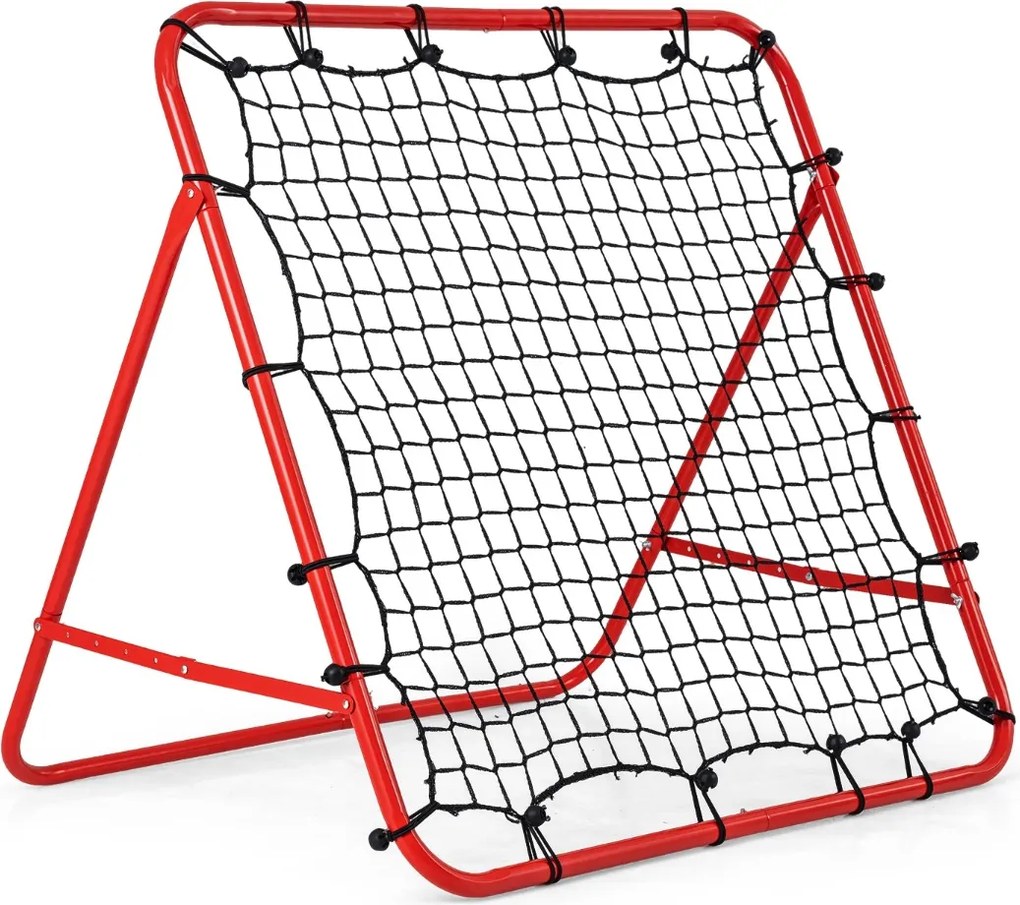Rede dobrável ajustável para futebol ideal para treinar remates e passes – Equipamento desportivo para balizas de exterior – Vermelha
