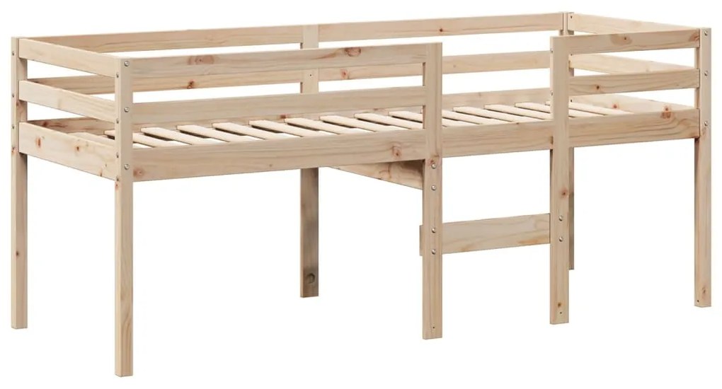 Cama alta com telhado 80x200 cm pinho maciço