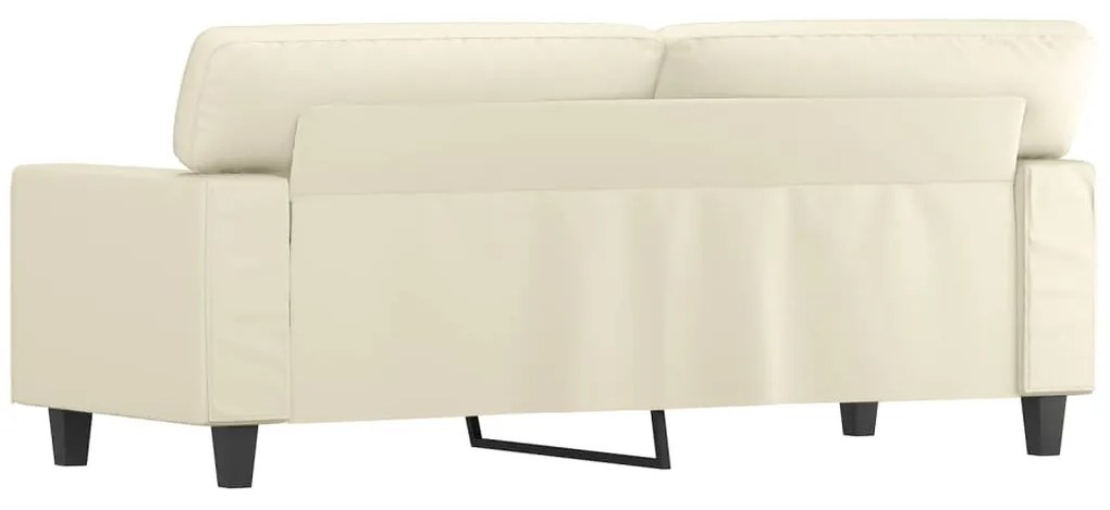 Sofá de 2 lugares 140 cm couro artificial cor creme