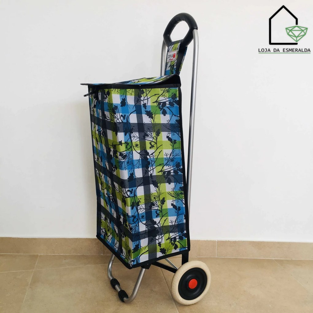 Carrinho para Compras | Verde Azul e Branco