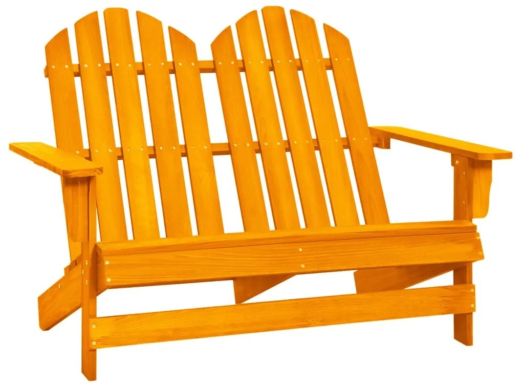 vidaXL Cadeira de jardim Adirondack 2 lugares abeto maciço laranja