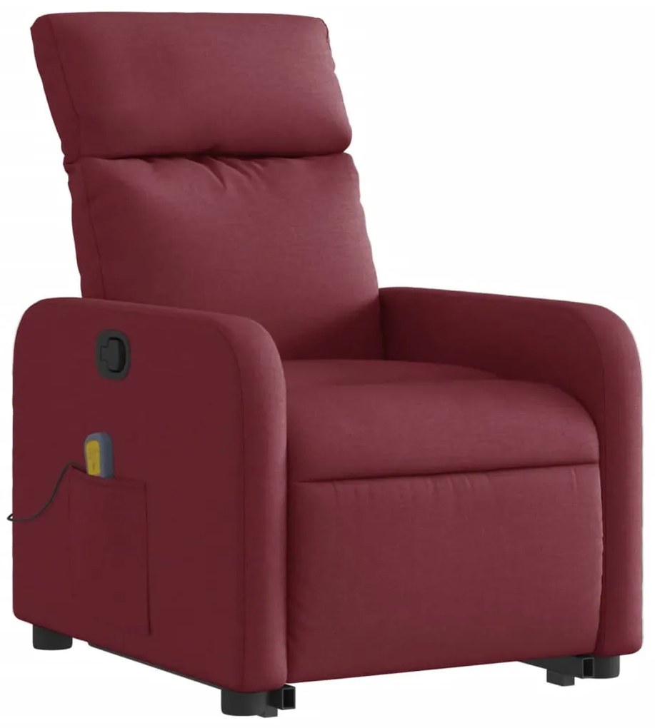 Poltrona de massagens reclin. elevatória tecido vermelho tinto