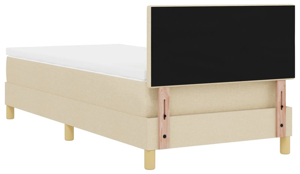 Cama Box Spring com Colchão Creme 90x190 cm Tecido