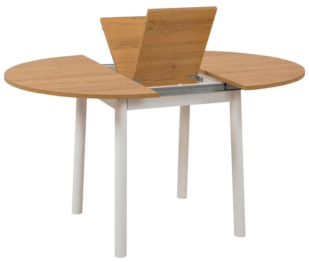 Conjunto de Mesa de Jantar Extensível Oliver – Carvalho e Branco – Mes