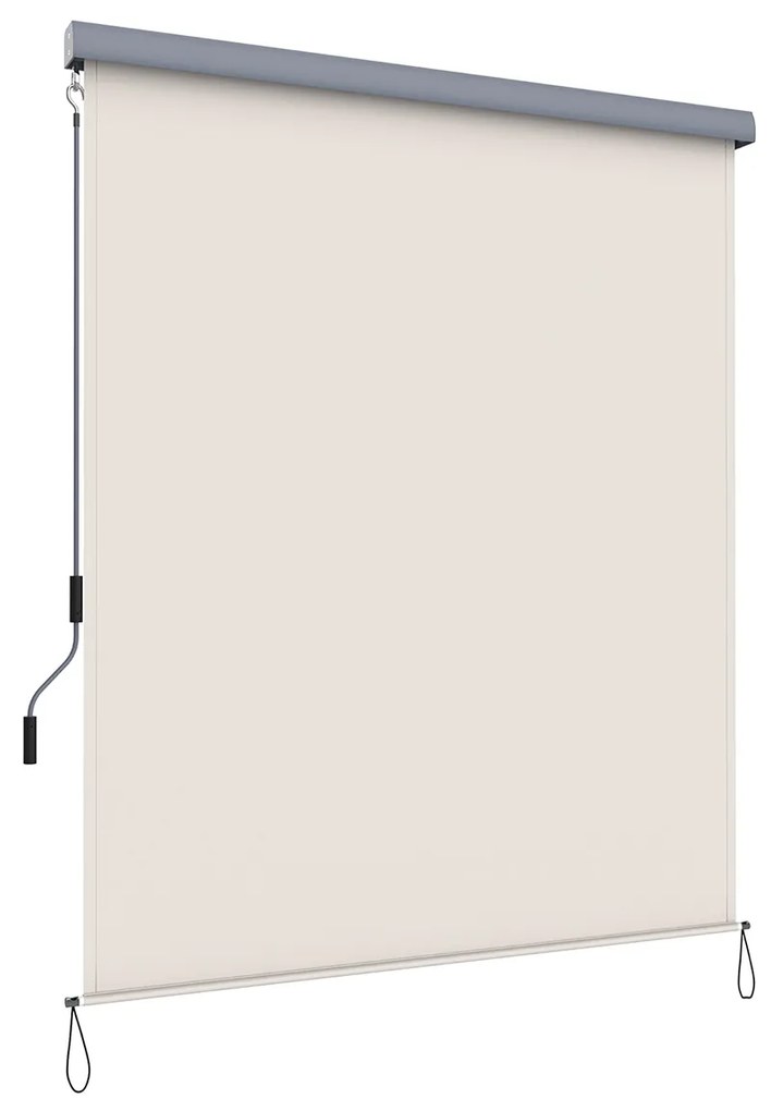 Toldo vertical SONGMICS 2,5 x 1,8 m (C x L) para pátio e sacada com estrutura, proteção externa contra sol e vento, tela de privacidade, bege GSA185M01