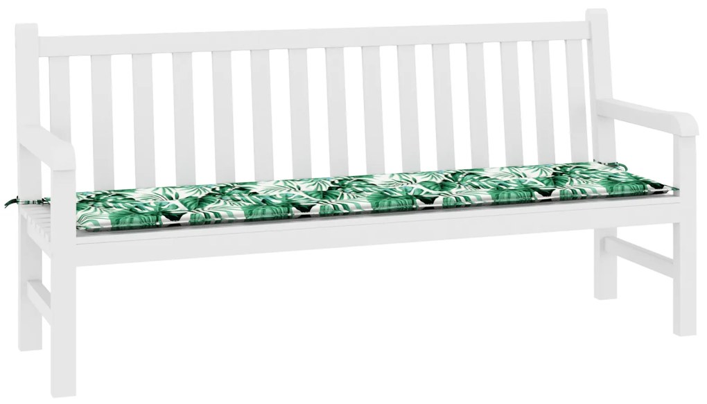 Almofada de Banco de Jardim Padrão de Folhas 180x50x4 cm Tecido Oxford