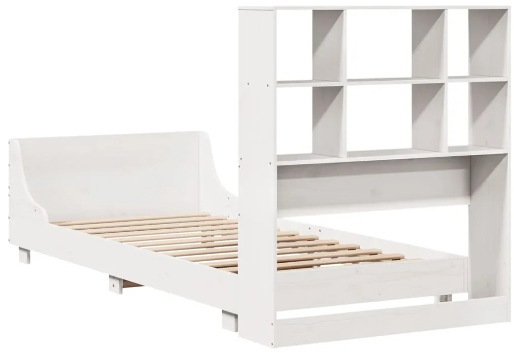 Cama sem colchão 90x190 cm madeira de pinho maciça branco