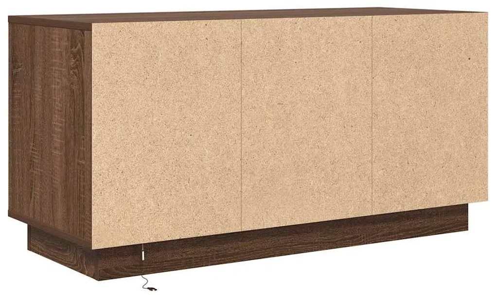 Móvel de TV com luzes LED 100x41x50 cm carvalho castanho