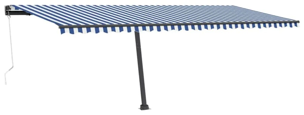 Toldo automático independente 600x300 cm azul e branco