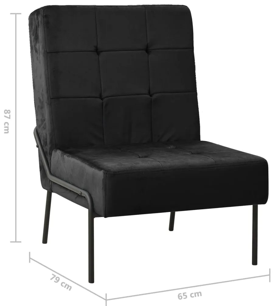 Cadeira de descanso 65x79x87 cm veludo preto