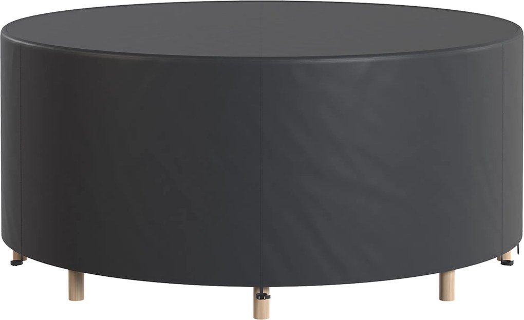 Outsunny Capa Impermeável para Mobiliário de Jardim para Mesa Redonda Tecido Oxford 420D para Jardim Exterior Ø200x80 cm Preto | Aosom Portugal