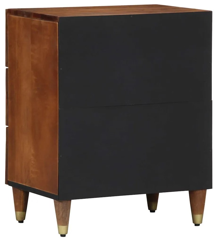 mesa de cabeceira Castanho mel com padrões decorativos dourados