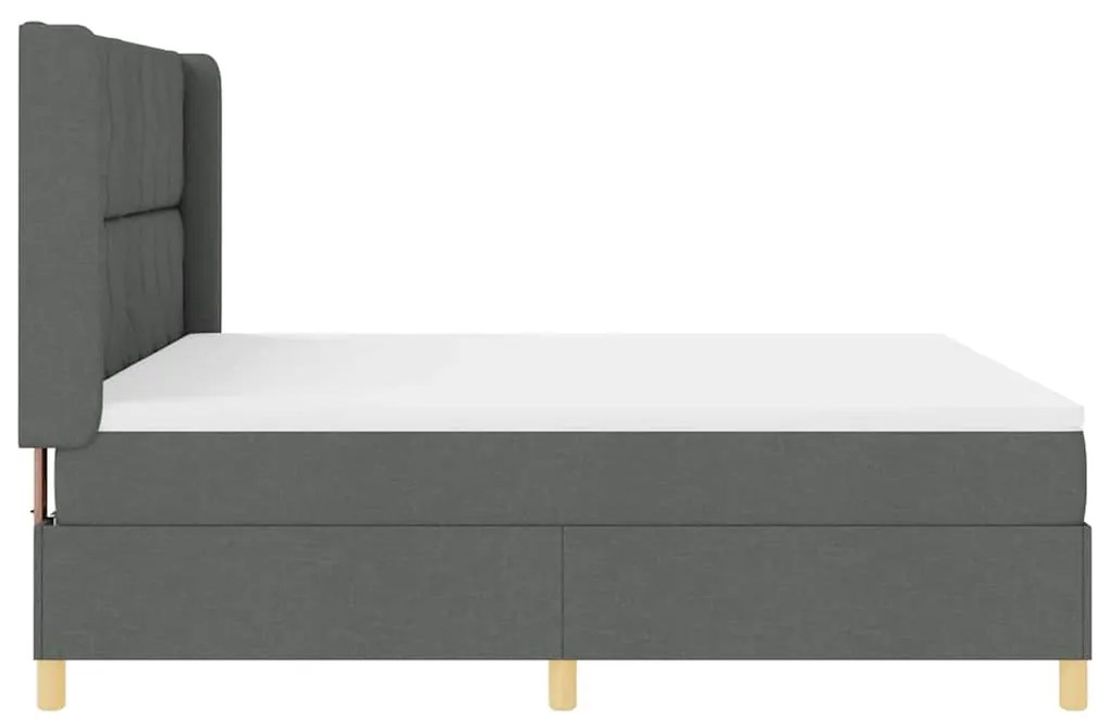 Cama Box Spring vidaXL com Colchão e LED Cinza Escuro 180x200 cm em Te