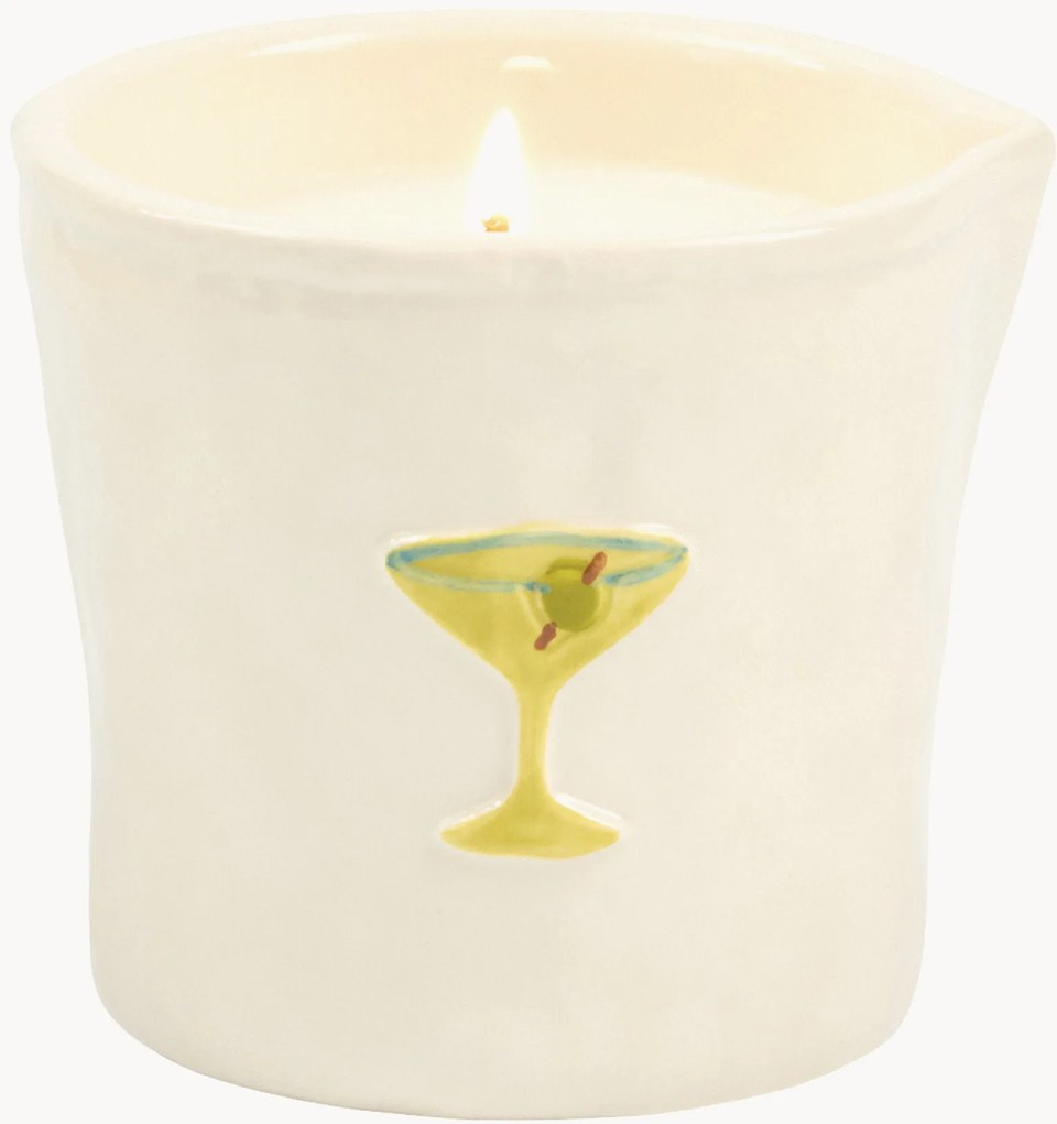 Vela perfumada em cerâmica Martini (limão, violeta)