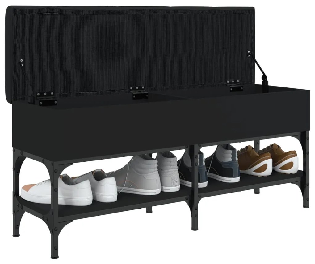 Banco sapateira 102x32x45 cm derivados de madeira preto