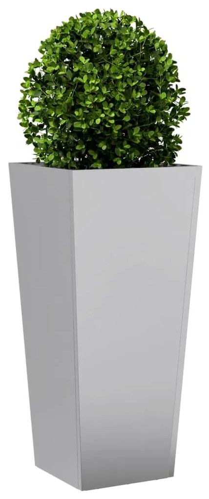 Vaso/floreira de jardim 35x35x75 cm aço galvanizado