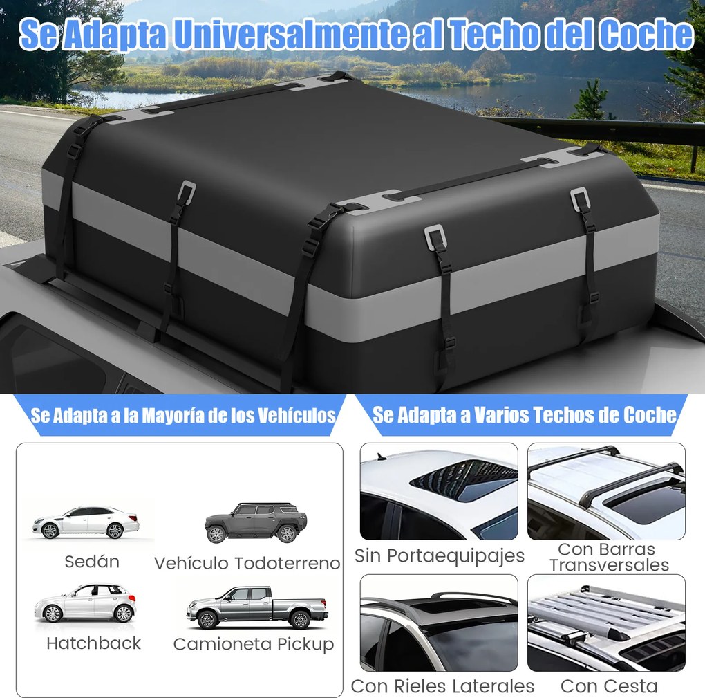 Bolsa de tejadilho para automóvel 130 x 86 x 44 cm (C x L x A) de 600 L. Saco de carga impermeável para tejadilho de automóvel. Saco porta-bagagens pa