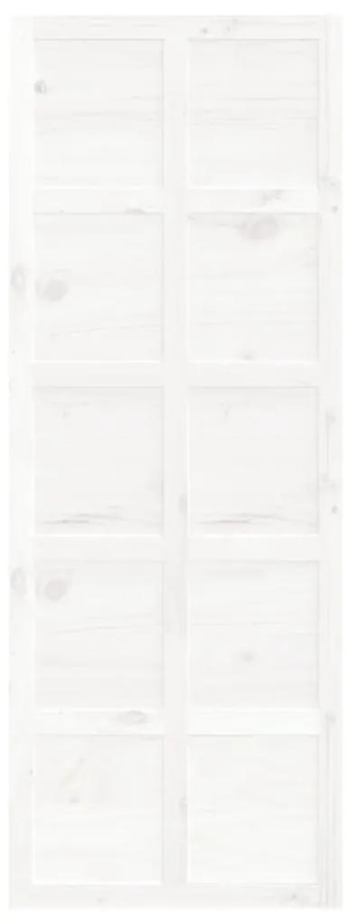 Porta de celeiro 80x1,8x214 cm madeira de pinho maciça branco
