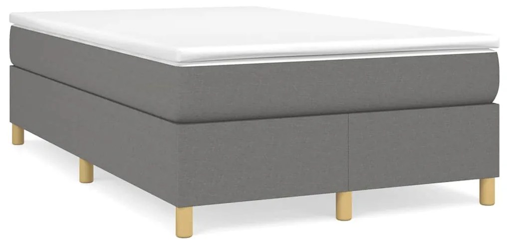 Cama boxspring com colchão 120x190 cm tecido cinzento-escuro